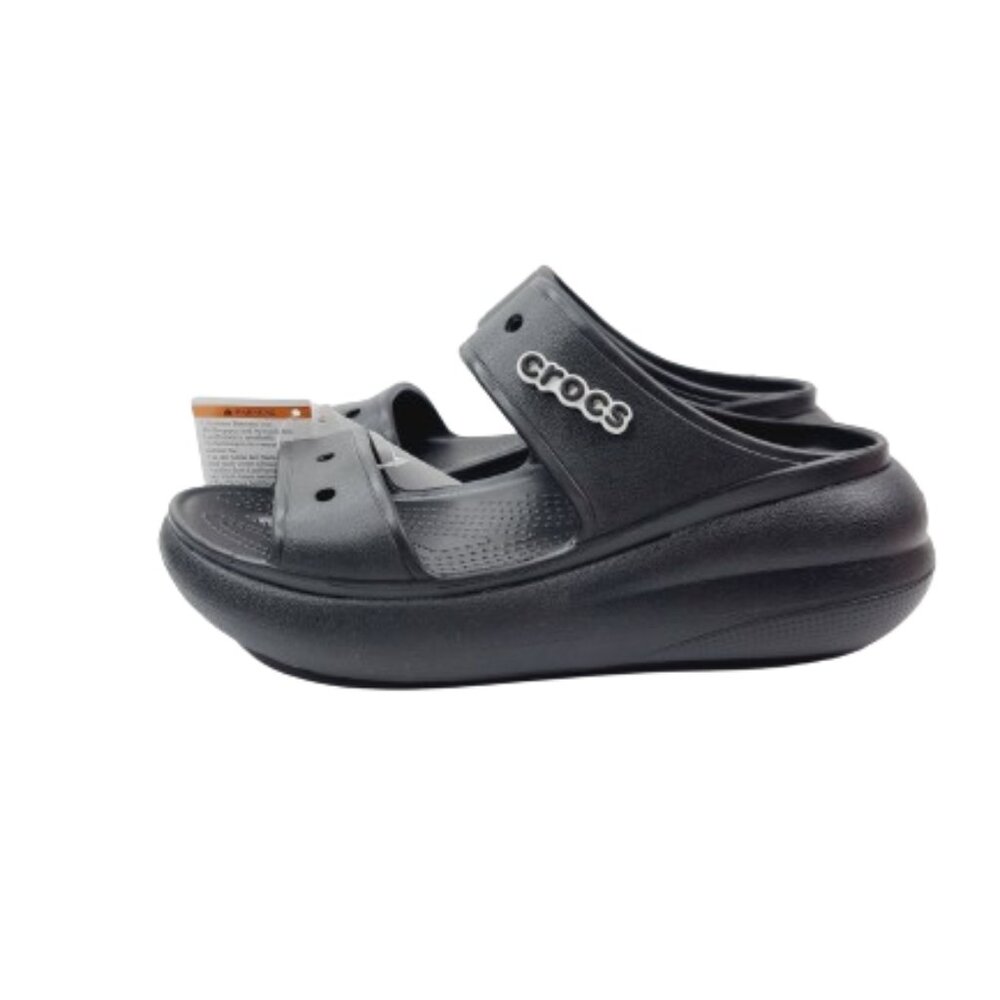 Crocs Men's Black Rubber Classic Crush Slip-On Clogs Sandals Size US 8‎
